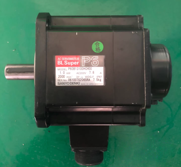 1PC used working P60B13100HCH00 Sanyo Denki (Kawasaki Sanyo Denki) 3-Phase AC Synchronous Servo Motor #QYM001