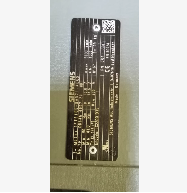 1PC used working SIEMENS 1FT6105-8AB71-4DG5 Permanent Magnet Synchronous Servo Motor #QYM001