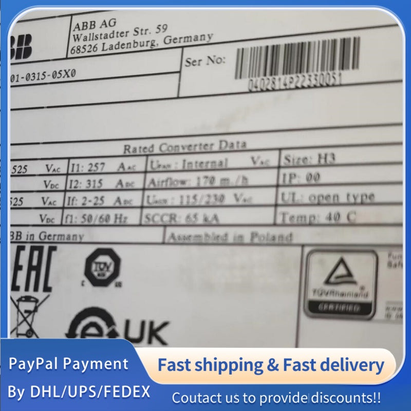 1 PCS USED ABB DCS880-S01-0315-05X0 DC Drive #LYQ007