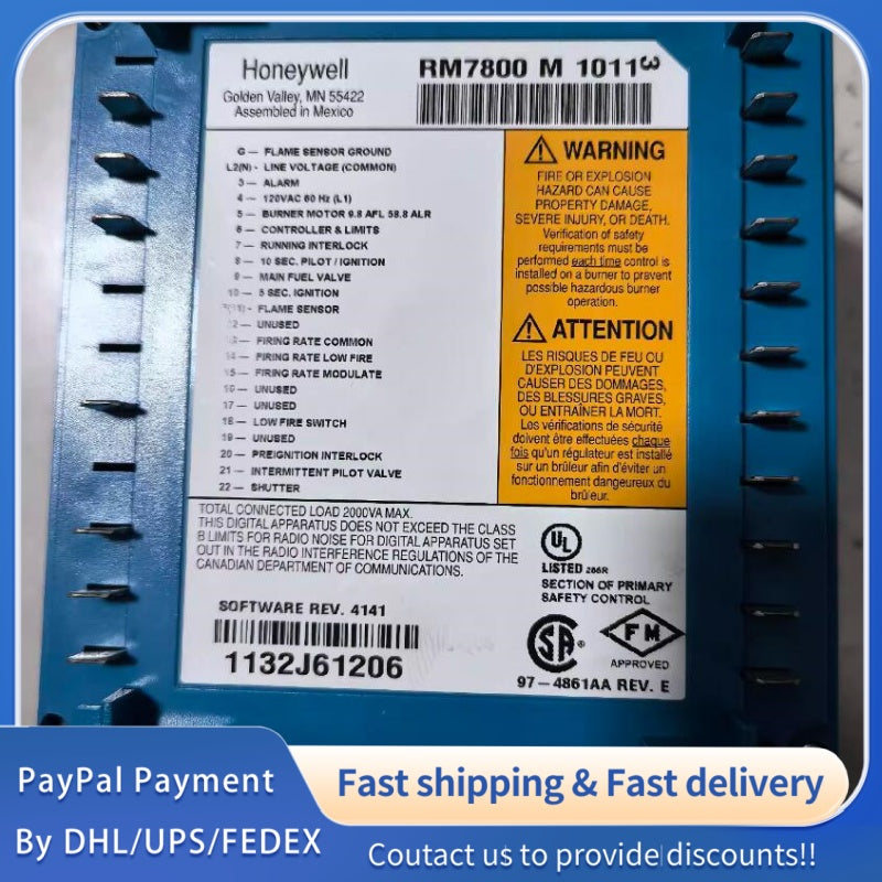 1 PCS used Honeywell RM7800M1011 Combustion Controller #LYQ007