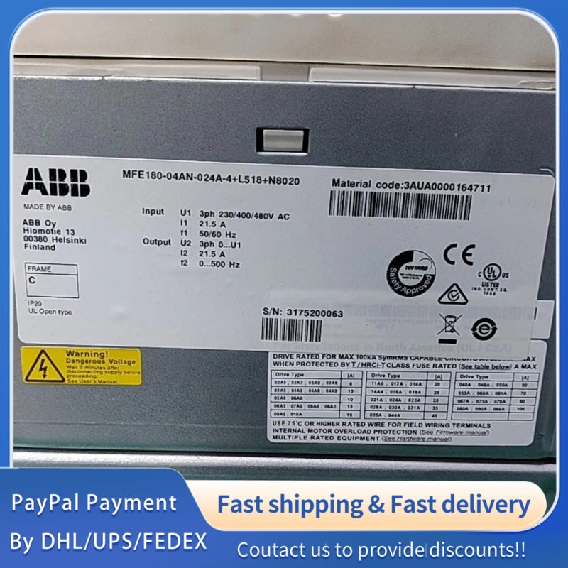 1 PCS used ABB Servo Drive MFE180-04AN-024A-4+L518+N8020 #LYQ007
