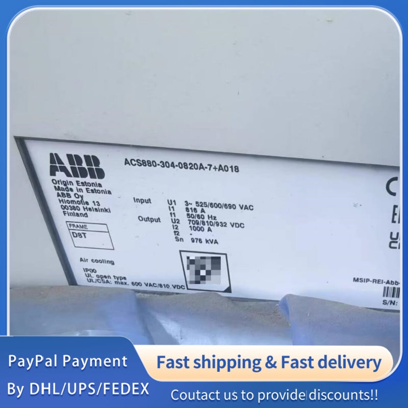 1 PCS used ABB Rectifier Unit ACS880-304-0820A-7+A018 #LYQ007