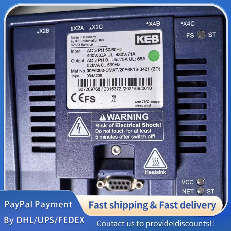 1 PCS used KEB Driver 034A209 00F6000-CMAT/20F6K13-3421 #LYQ007