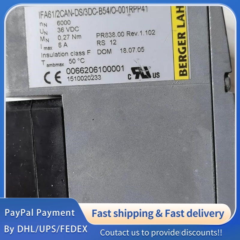 1 PCS used Berger Lahr IFA61/2CAN-DS/3DC-B54/O-001RPP41 Servo Motor#LYQ007