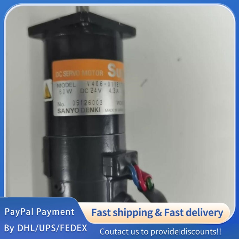 1 PCS used SANYO DENKI SUPER V DC Servo Motor V406-011E17 #LYQ007