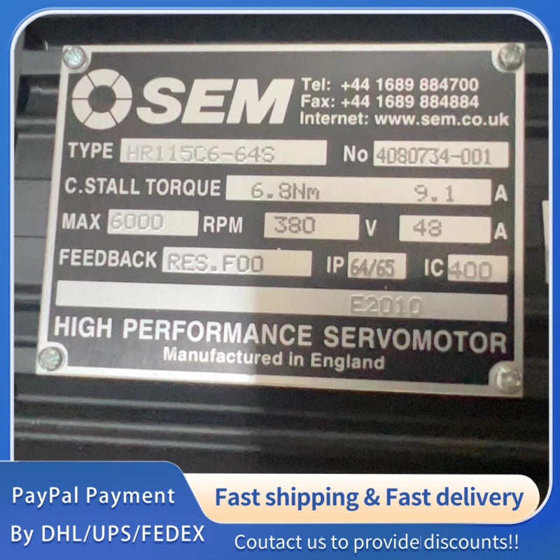 1 PCS NEW SEM HR115C6-64S Servo Motor #LYQ007