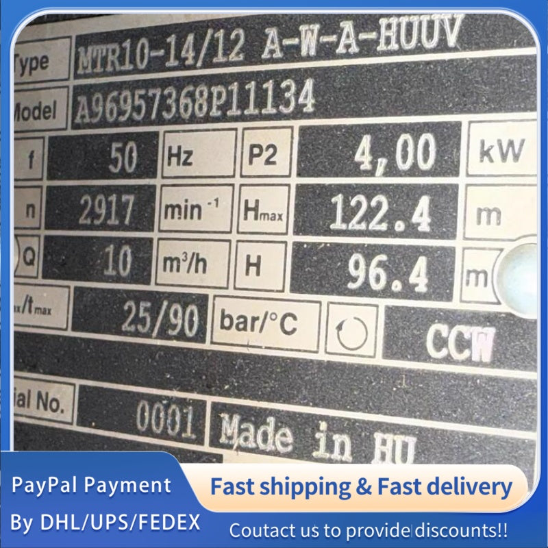 1 PCS NEW Grundfos MTR10-14/12 A-W-A-HUUV (60Hz) pump #LYQ007
