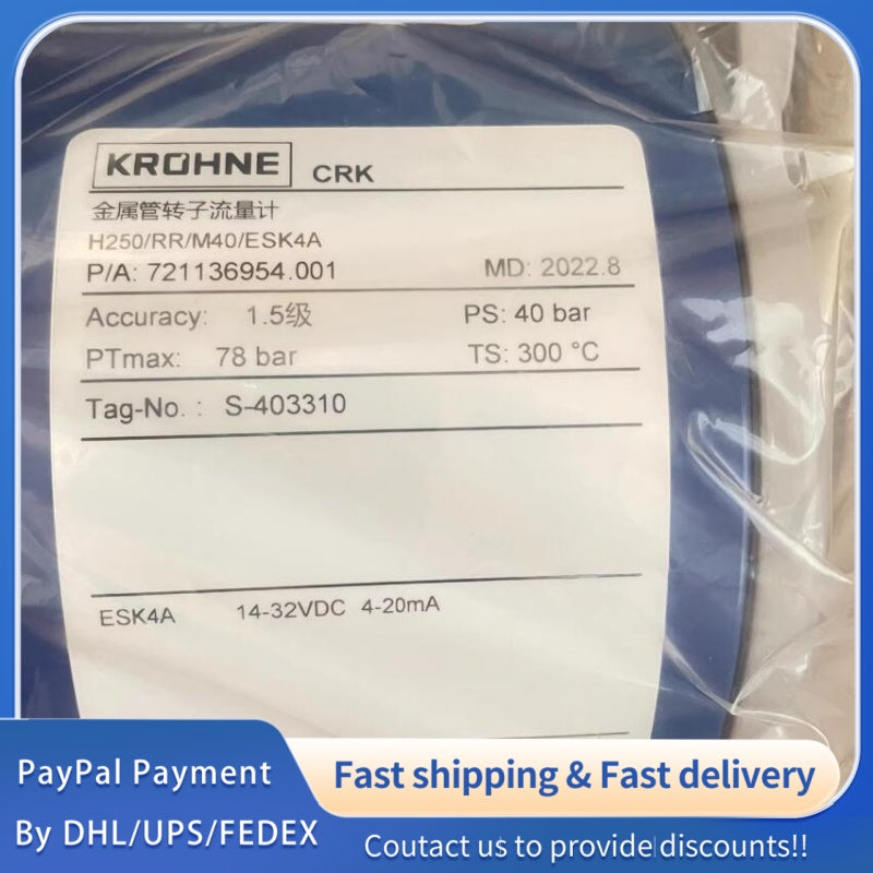 1 PCS new KROHNE H250/RR/M40/ESK4A Variable Area Flowmeter #LYQ007