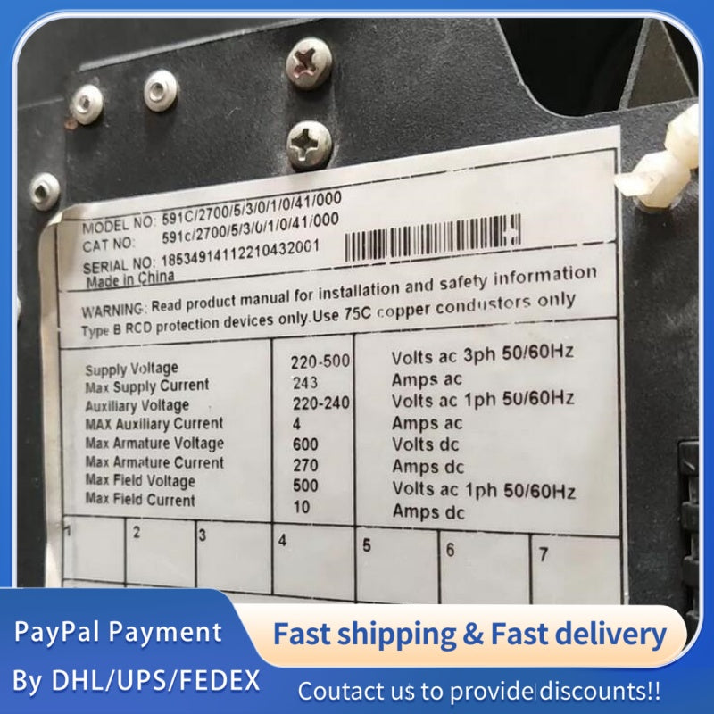 1 PCS USED Eurotherm (Parker SSD) 591C/2700/5/3/0/1/0/41/000 DC Drive #LYQ007