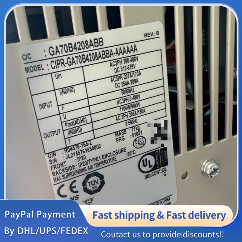 1 PCS USED Yaskawa CIPR-GA70B4208ABBA Inverter