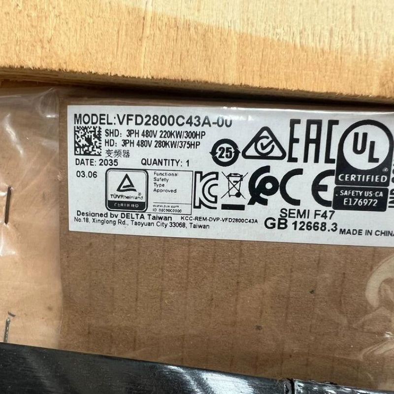 1 PCS NEW Delta C2000+ VFD2800C43A-00 (280KW) inverter #LYQ007
