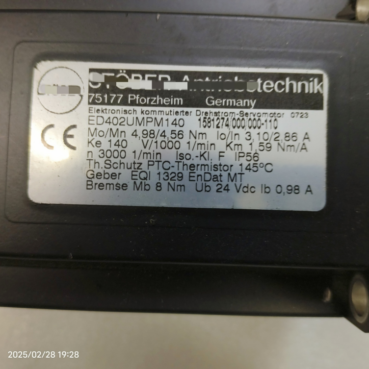 1PC USED ED402UMPM140 STOBER Servo Motor Tested working #lyd001&j1688