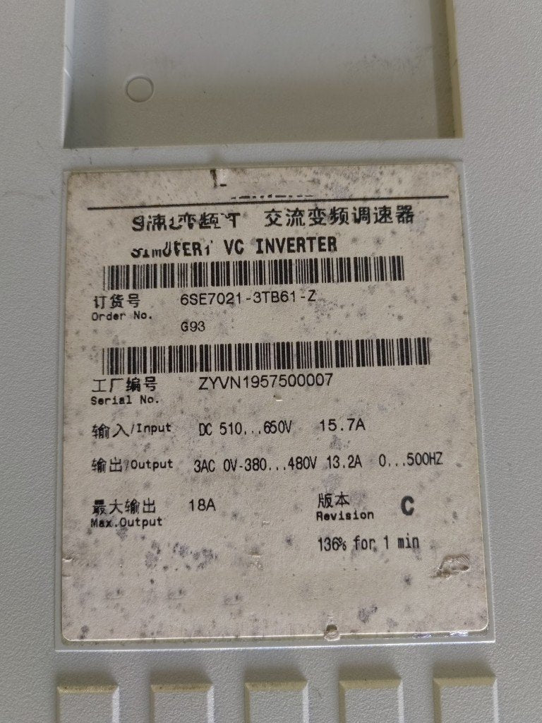 1PC for used 6SE7021-3TB61-Z #OYF033