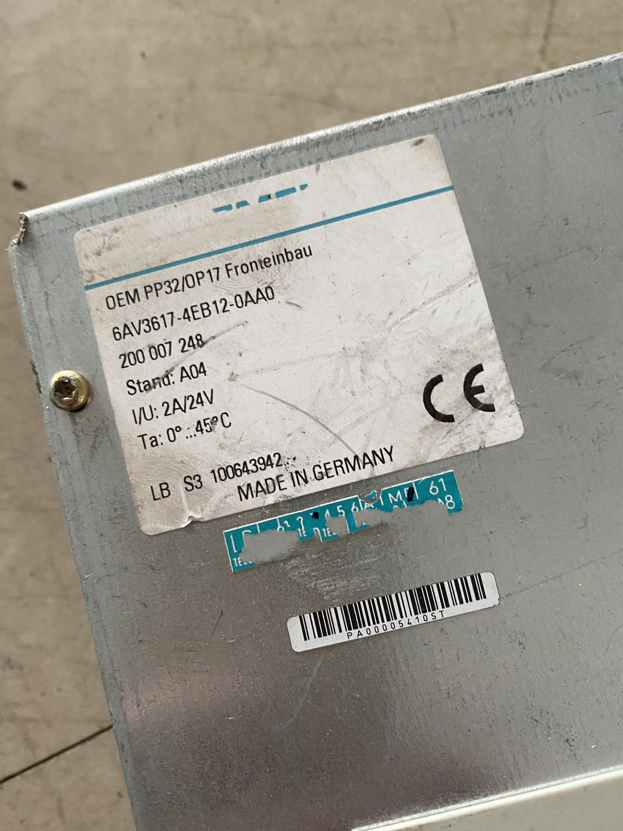1PC for used 6AV3617-4EB12-0AA0 #OYF033