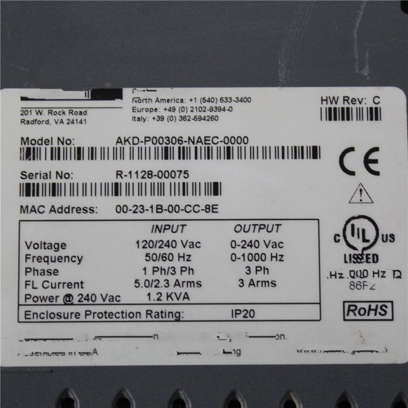 1PC for used AKD-P00306-NAEC-0000 #OYF033