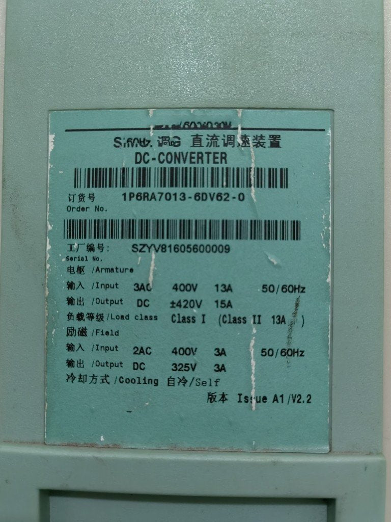 1PC for used 6RA7013-6DV62-0 #OYF033
