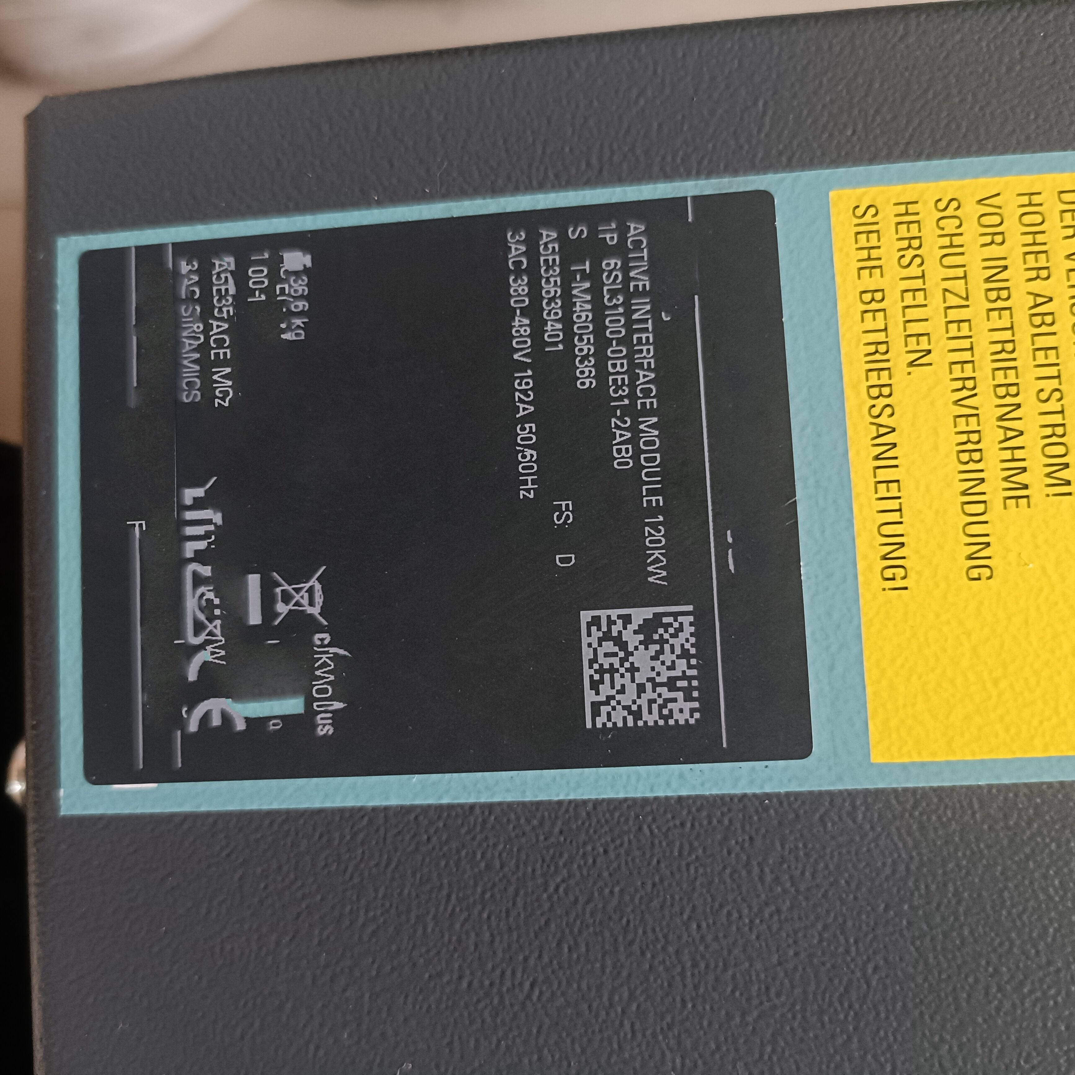 1PC for used 6SL3100-0BE31-2AB0 #OYF033