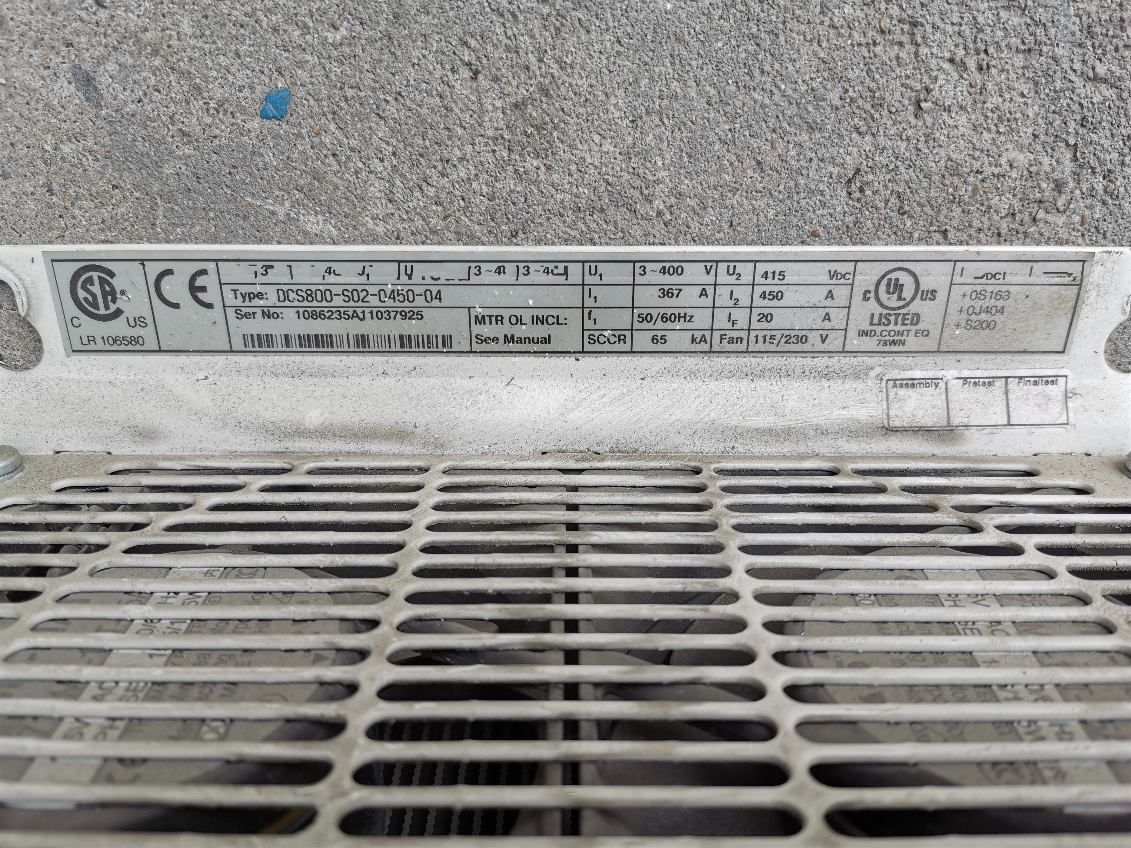 1PC for used DCS800-S02-0450-04 #OYF033