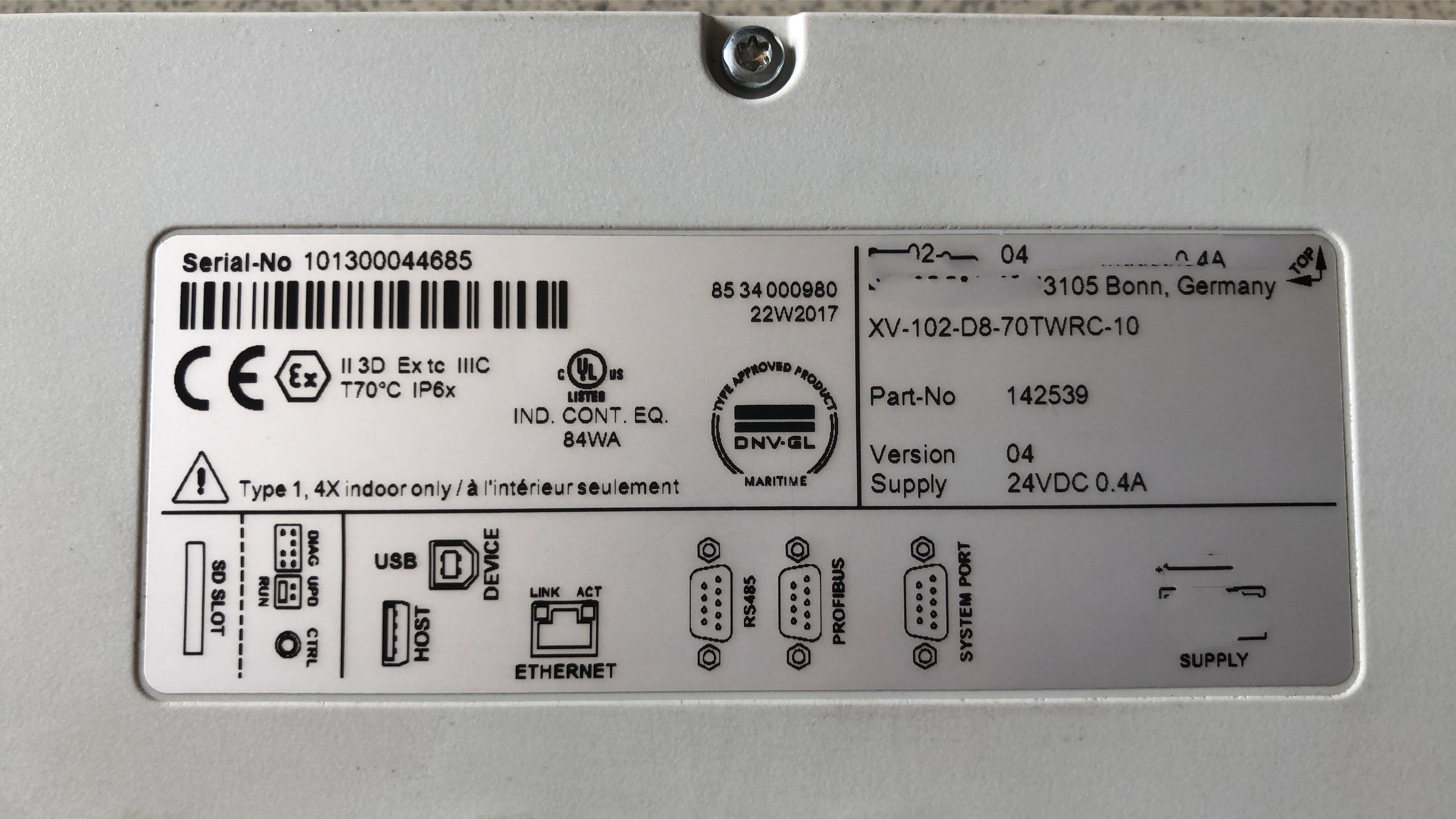 1PC for used XV-102-D8-70TWRC-10 #OYF033