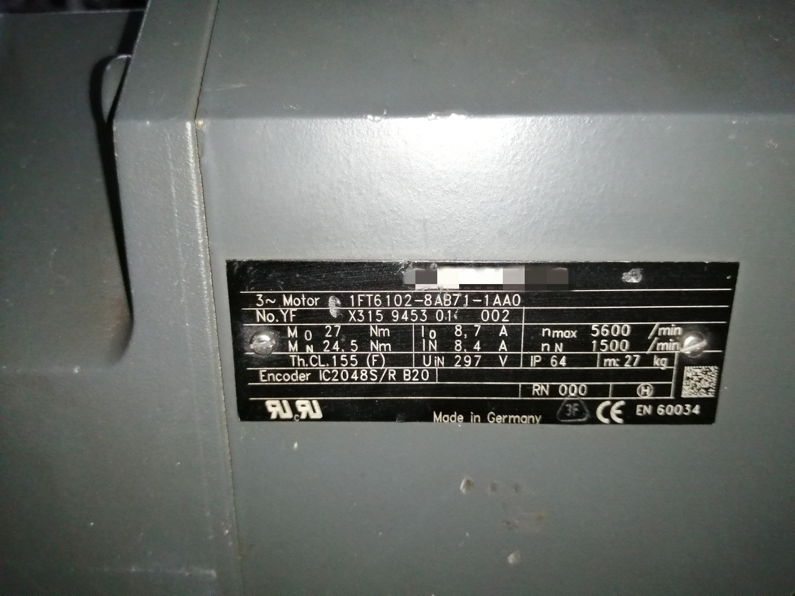 1pc used 1FT6102-8AB71-1AA0 #OYF088