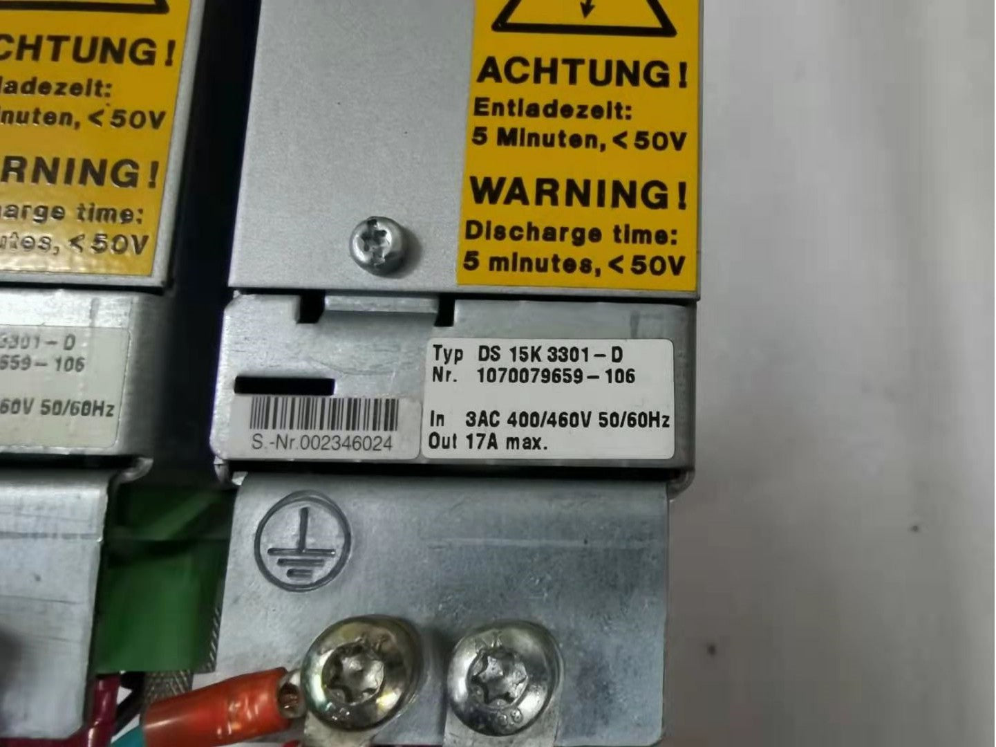 1pc used DS 15K 3301-D #OYF088