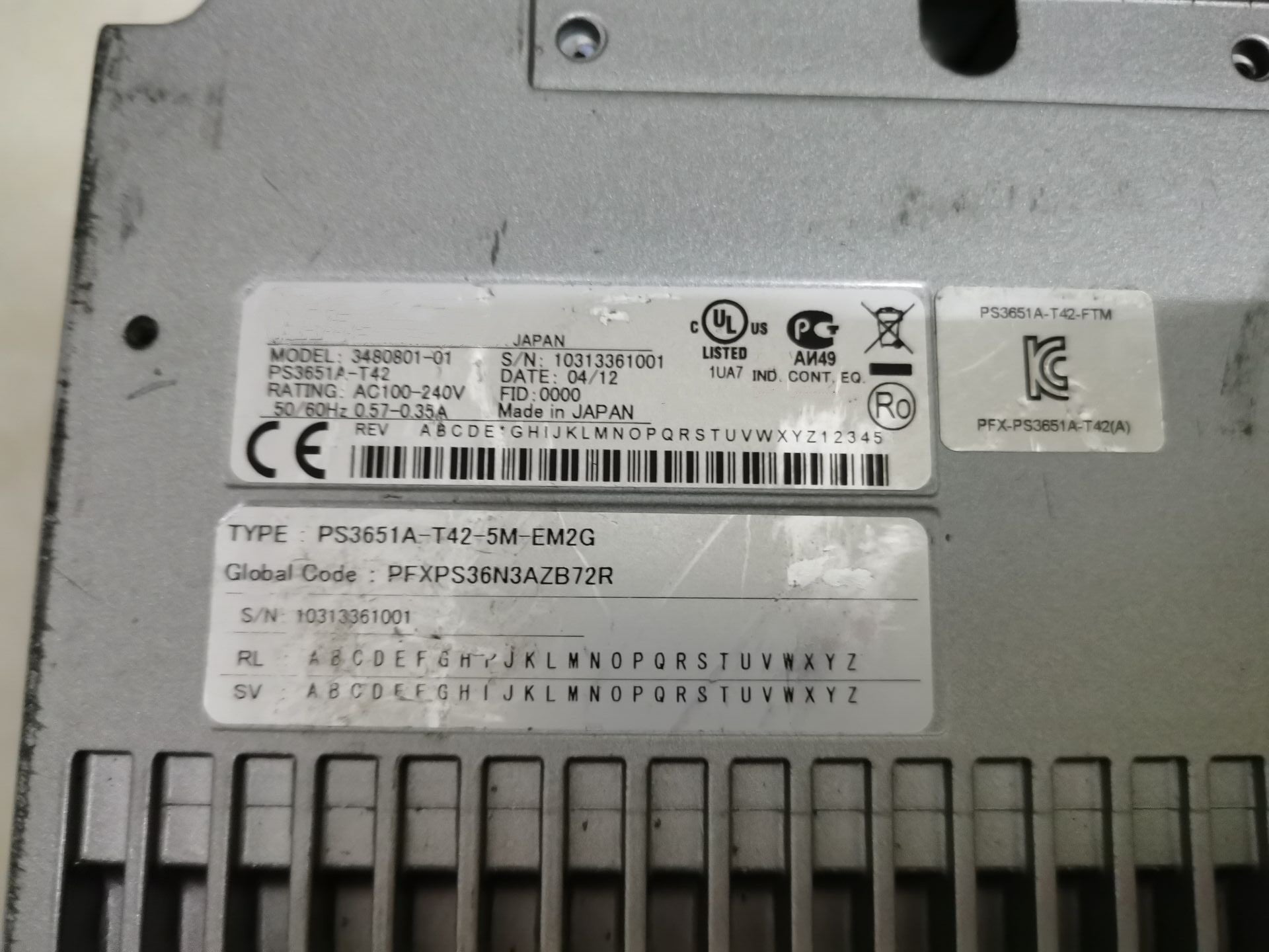 1pc for USED PS3651A-T42 3480801-01 PS3651A-T42-5M-EM2G #OYF005