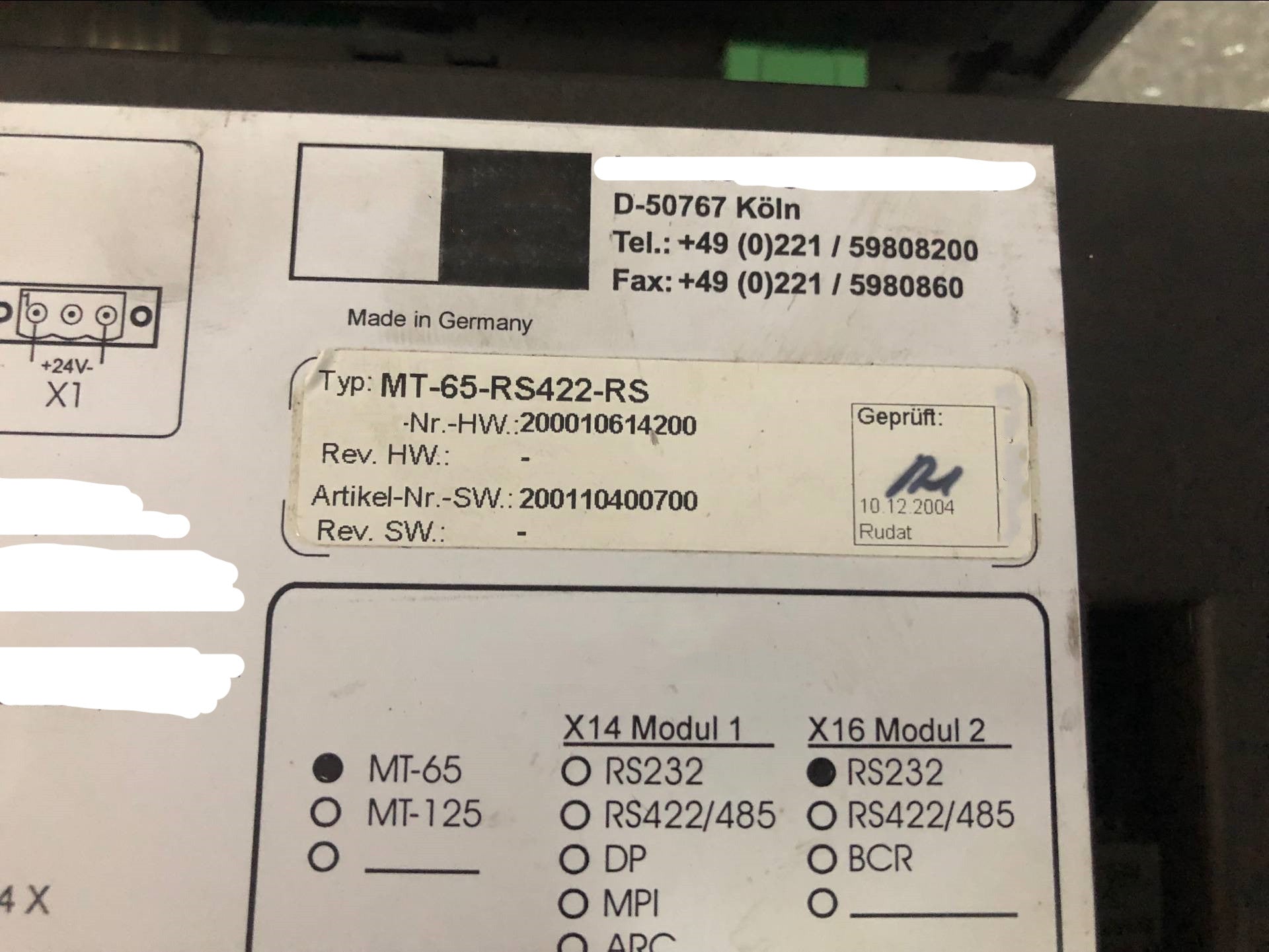 1pc for USED MT-65-RS422-RS #OYF005