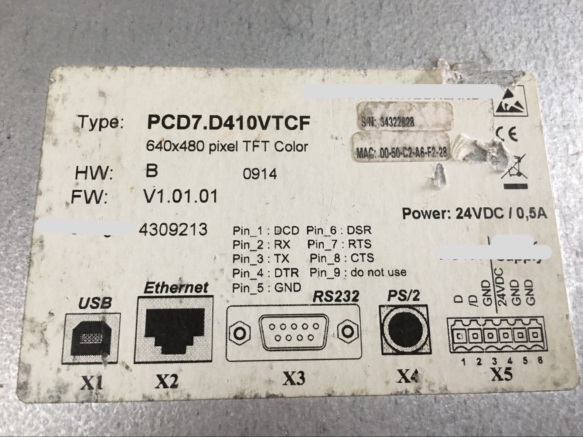1pc for USED PCD7.D410VTCF #OYF005