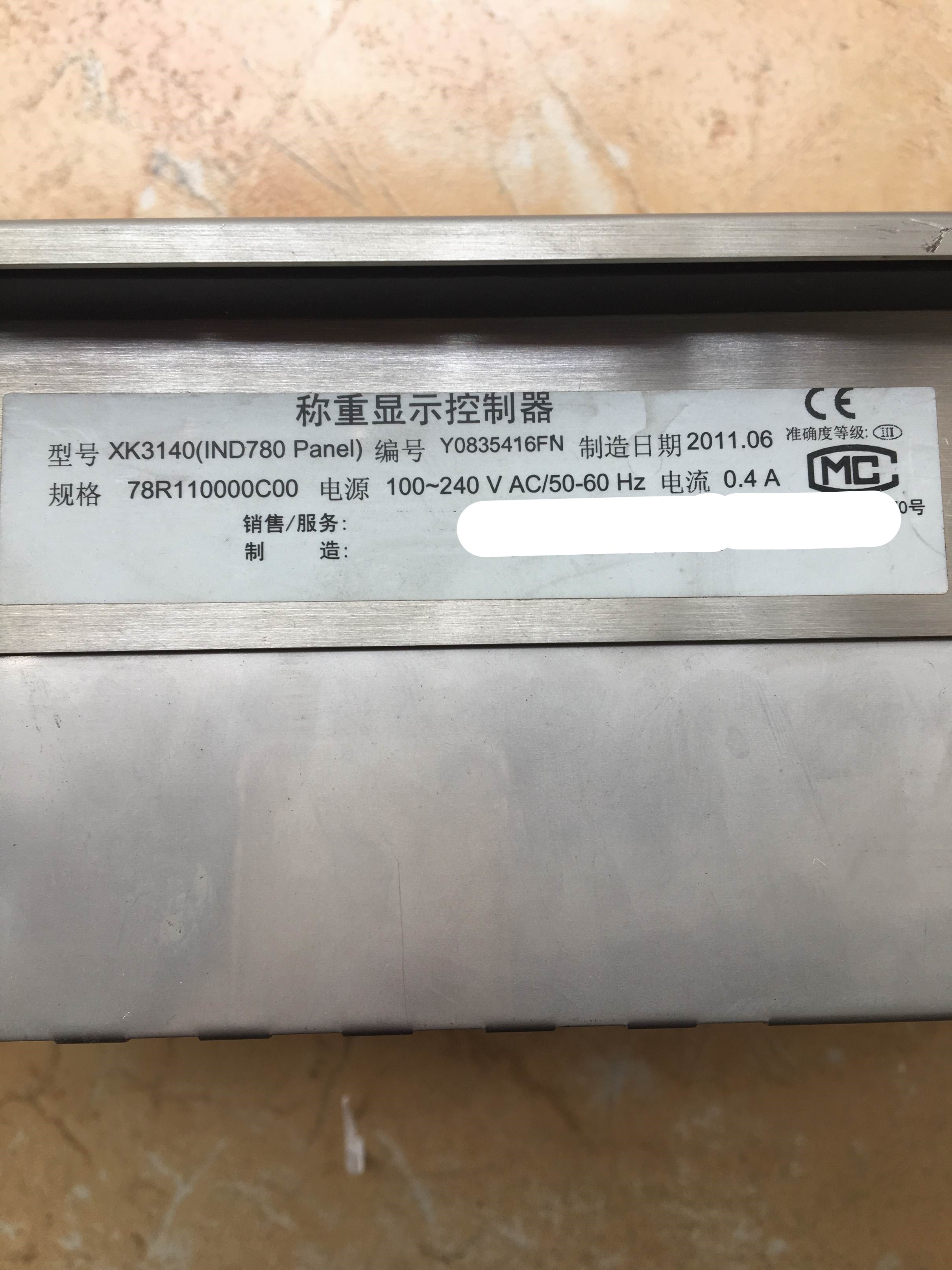 1pc for USED XK3140 (IND780 PANEL) #OYF005
