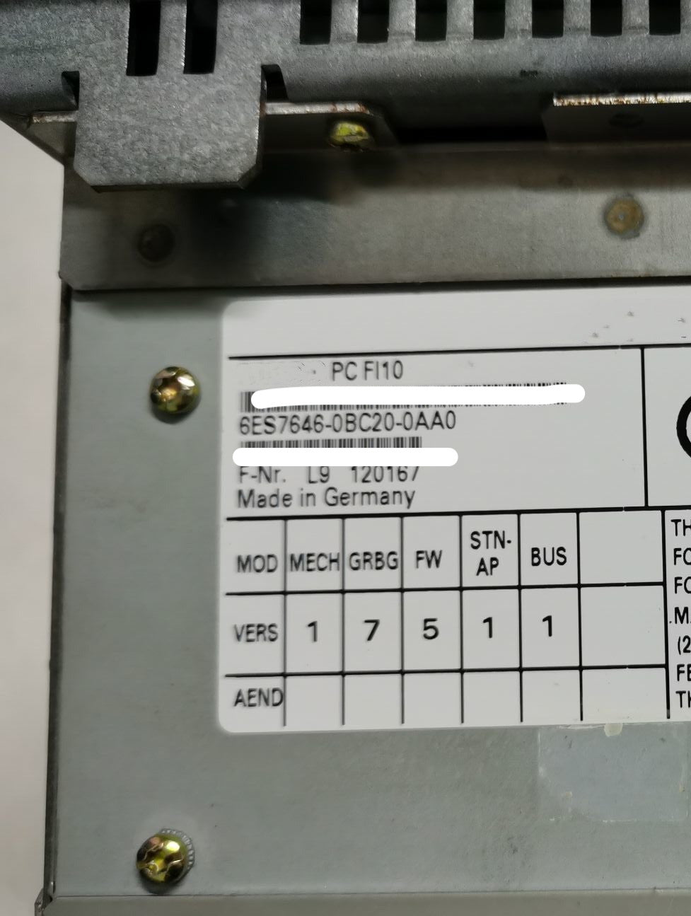 1pc for USED 6ES7646-0BC20-0AA0 #OYF005