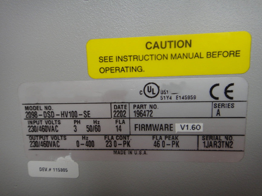 1pc for USED 2098-DSD-HV100-SE #OYF005