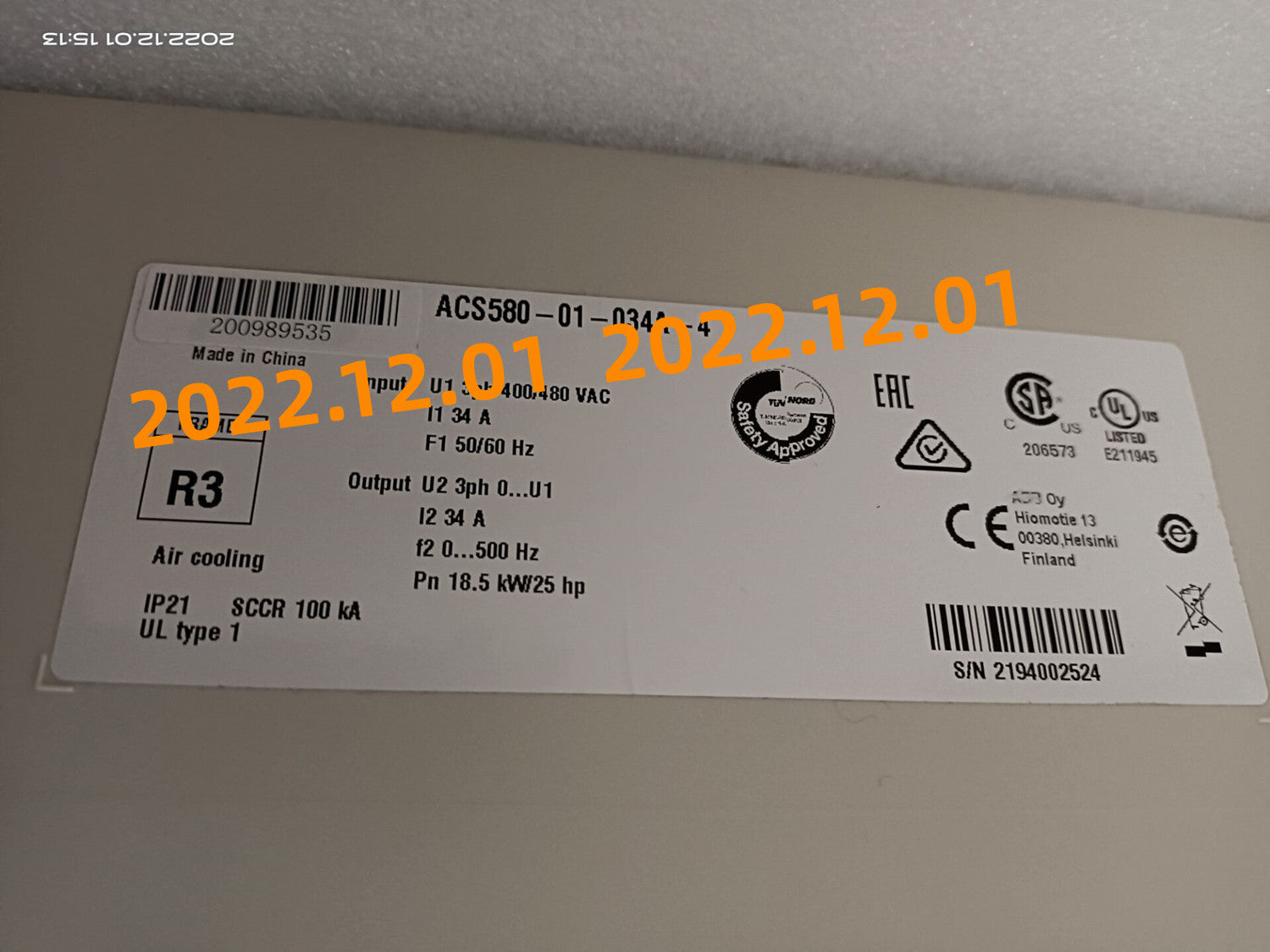 1PCS NEW ACS580-01-034A-4 No packaging #OYF005 J1688