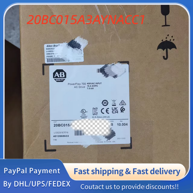 1PC NEW 20BC015A3AYNACC1 Allen‑Bradley (Rockwell Automation) PowerFlex 700 AC Drive Adjustable Frequency AC Drive #QYM001 J1688