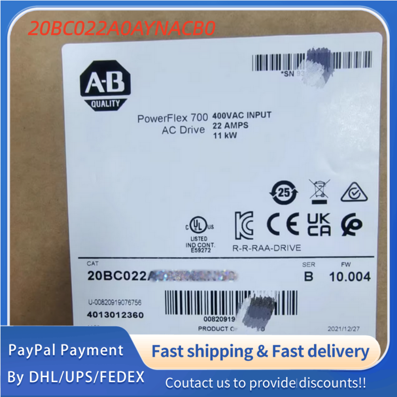 1PC NEW 20BC022A0AYNACB0 Allen‑Bradley (Rockwell Automation) Adjustable Frequency PowerFlex 700 AC  Drive  #QYM001 J1688