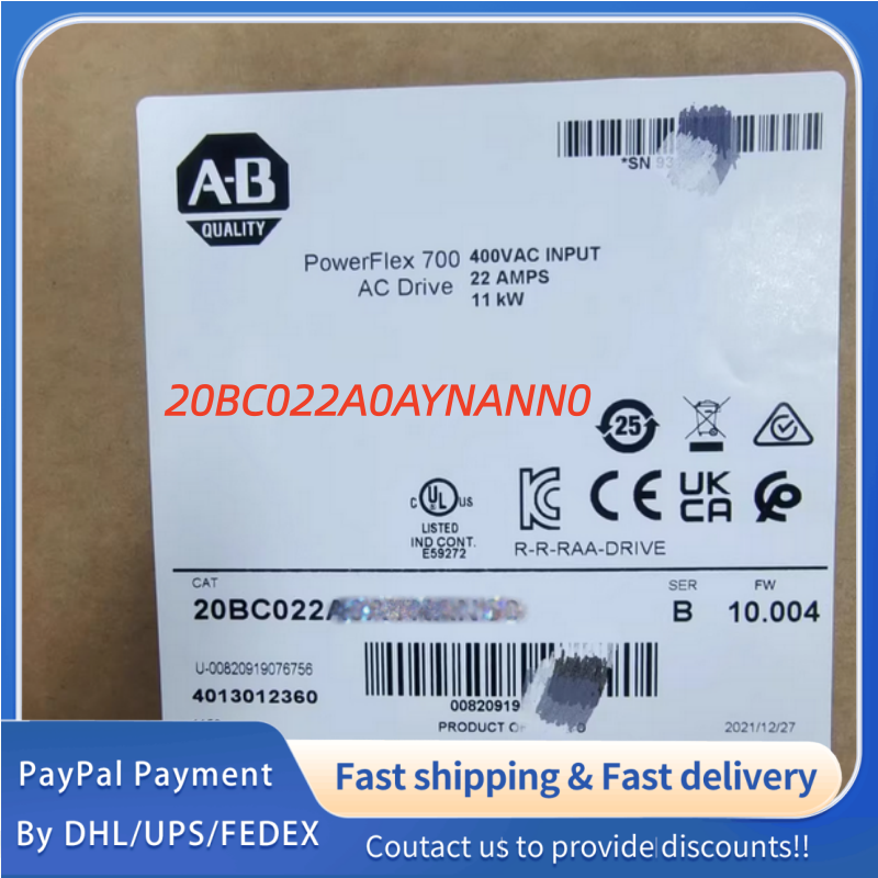 1PC NEW 20BC022A0AYNANN0 Allen‑Bradley (Rockwell Automation) Adjustable Frequency PowerFlex 700 AC  Drive  #QYM001 J1688