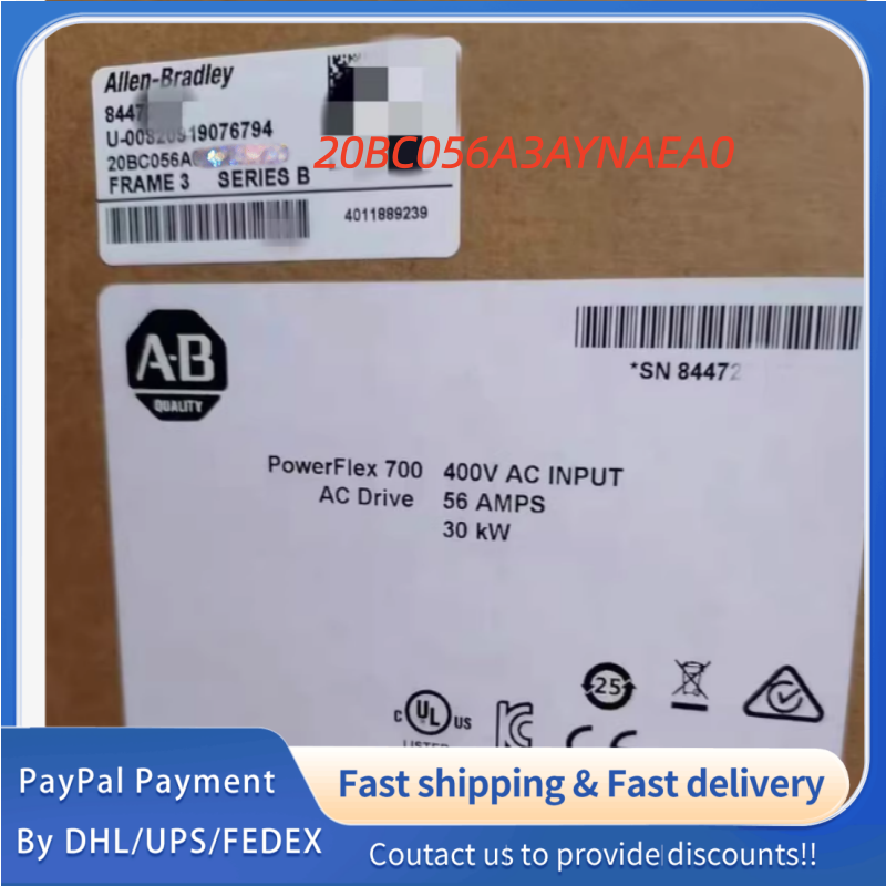 1PC NEW 20BC056A3AYNAEA0 Allen‑Bradley (Rockwell Automation) PowerFlex 700 AC Drive Adjustable Frequency AC Drive #QYM001 J1688