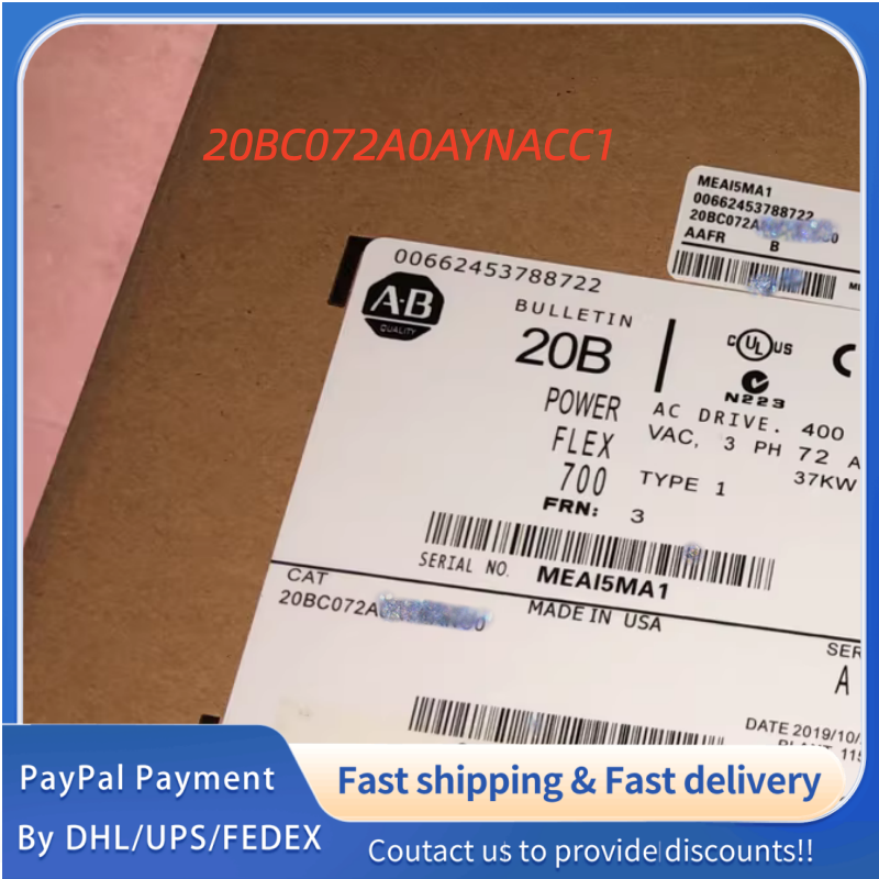 1PC  NEW 20BC072A0AYNACC1  Allen‑Bradley (Rockwell Automation) PowerFlex 700 AC Drive Adjustable Frequency AC Drive #QYM001 J1688