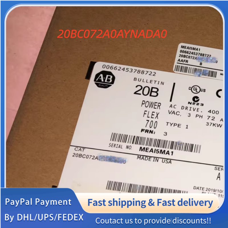 1PC NEW 20BC072A0AYNADA0 Allen‑Bradley (Rockwell Automation) PowerFlex 700 AC Drive Adjustable Frequency AC Drive #QYM001 J1688