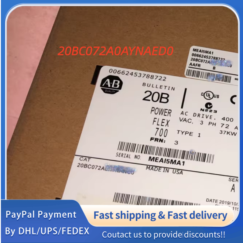1PC NEW  20BC072A0AYNAED0  Allen‑Bradley (Rockwell Automation) PowerFlex 700 AC Drive Adjustable Frequency AC Drive #QYM001 J1688
