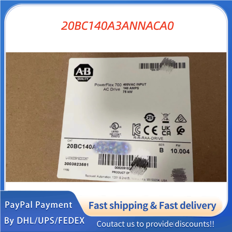 1PC NEW 20BC140A3ANNACA0  Allen‑Bradley (Rockwell Automation) PowerFlex 700 AC Drive Adjustable Frequency AC Drive #QYM001 J1688