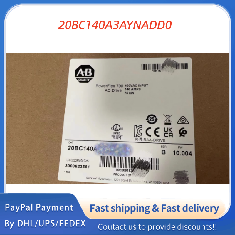 1PC NEW 20BC140A3AYNADD0 Allen‑Bradley (Rockwell Automation) PowerFlex 700 AC Drive Adjustable Frequency AC Drive #QYM001 J1688
