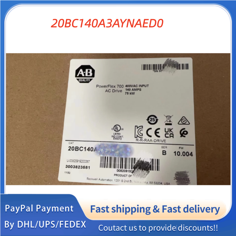 1PC NEW 20BC140A3AYNAED0 Allen‑Bradley (Rockwell Automation) PowerFlex 700 AC Drive Adjustable Frequency AC Drive #QYM001 J1688