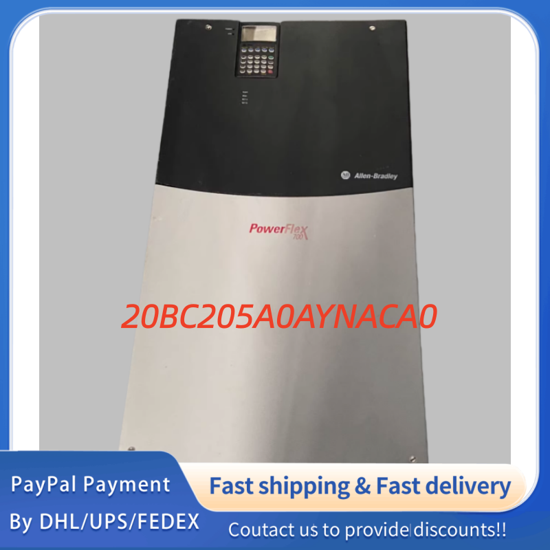1PC used 100% tested 20BC205A0ANNANC0 an Allen‑Bradley PowerFlex 700 AC drive with enhanced 24V I/O, no encoder feedback, integrated CE filter & CM choke, open‑type enclosure #QYM001 J1688