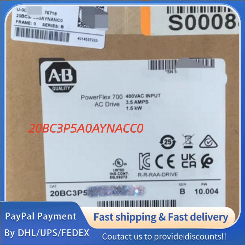 1PC NEW 20BC3P5A0AYNACC0 Allen‑Bradley (Rockwell Automation) Adjustable Frequency PowerFlex 700 AC  Drive  #QYM001 J1688