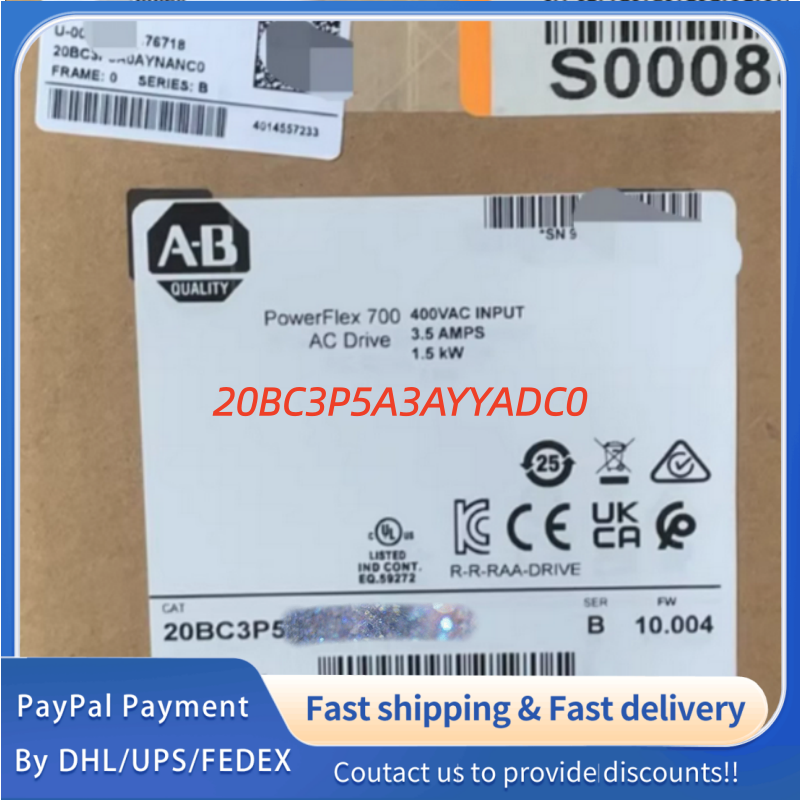 1PC NEW 20BC3P5A3AYYADC0 Allen‑Bradley (Rockwell Automation) Adjustable Frequency PowerFlex 700 AC  Drive  #QYM001 J1688