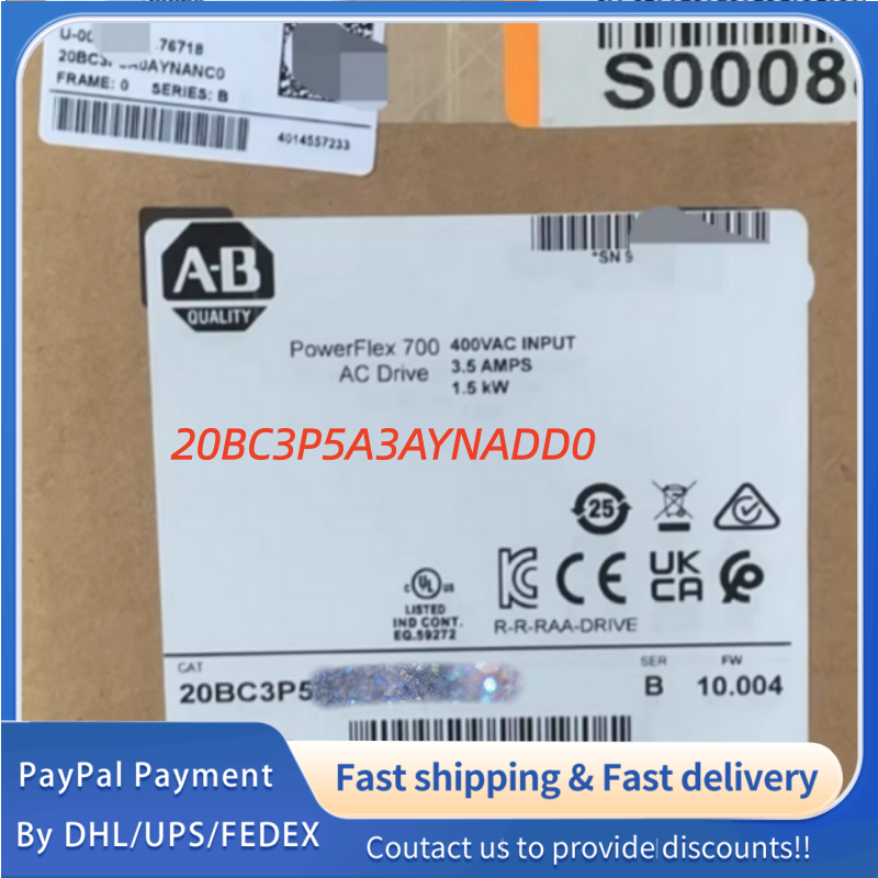 1PC NEW 20BC3P5A3AYNADD0 Allen‑Bradley (Rockwell Automation) Adjustable Frequency PowerFlex 700 AC  Drive  #QYM001 J1688