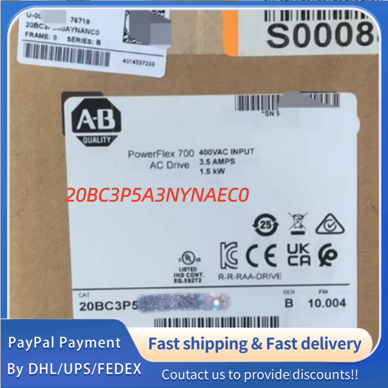 1PC NEW 20BC3P5A3NYNAEC0  Allen‑Bradley (Rockwell Automation) Adjustable Frequency PowerFlex 700 AC  Drive  #QYM001 J1688