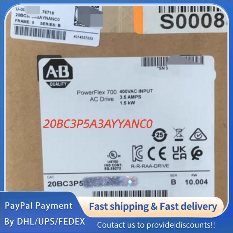 1PC NEW 20BC3P5A3AYYANC0  Allen‑Bradley (Rockwell Automation) Adjustable Frequency PowerFlex 700 AC  Drive  #QYM001 J1688
