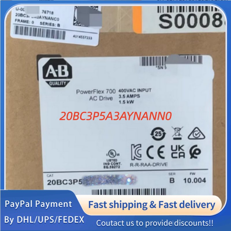 1PC NEW 20BC3P5A3AYNANN0 Allen‑Bradley (Rockwell Automation) Adjustable Frequency PowerFlex 700 AC  Drive  #QYM001 J1688