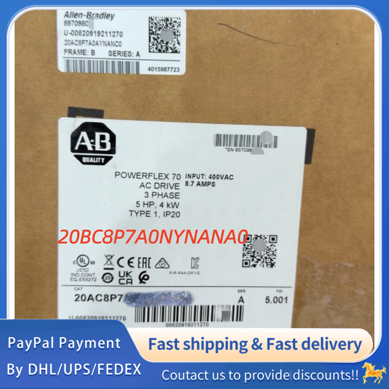 1PC NEW 20BC8P7A0NYNANA0 Allen‑Bradley (Rockwell Automation) Adjustable Frequency PowerFlex 700 AC  Drive  #QYM001 J1688